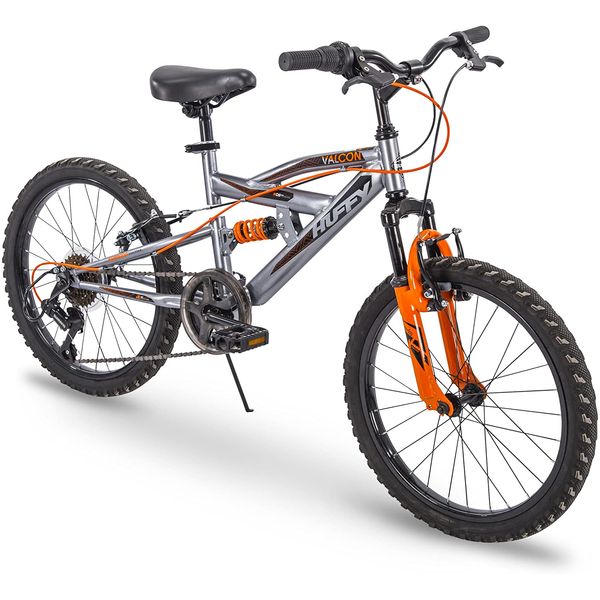 Huffy Valcon Bicicleta Infantil para Montanha com 6 Marchas e Suspenção, Cinza