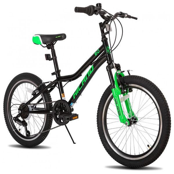 Hiland Bicicleta Infantil de Montanha com 7 Marchas para 5 a 9 anos, Branca