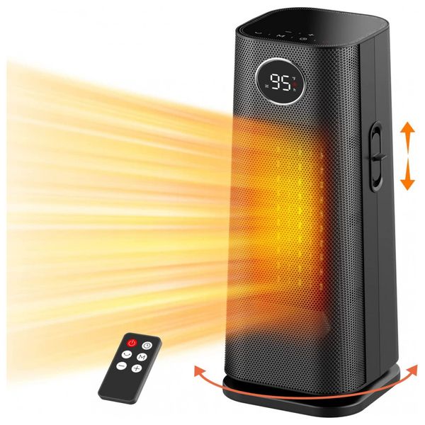 Aquecedor de Cerâmica Elétrico Portátil, 3 Configurações, 1500W, Roxo, 110v, WIND TALK, Violeta
