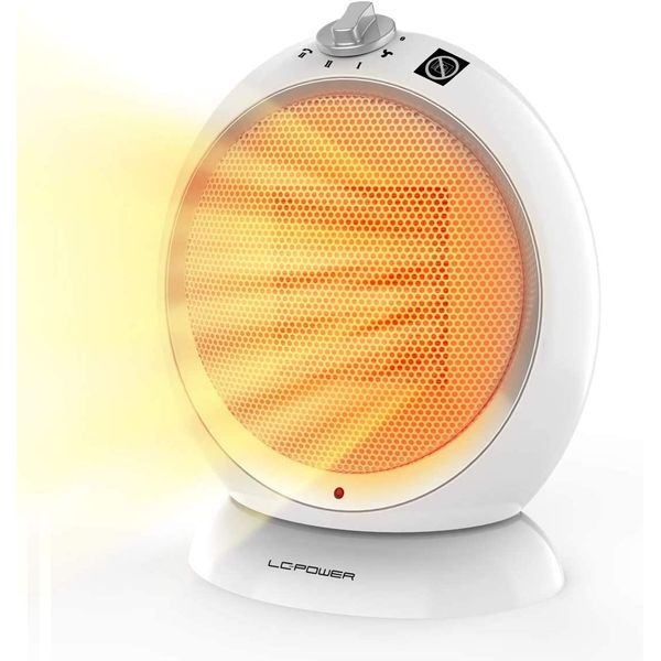 LC POWER Aquecedor de Cerâmica Elétrico Portátil, 1200W, 110V, Branco