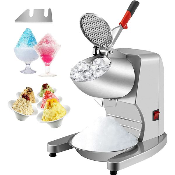 VEVOR Máquina de Raspadinha Industrial, Aço Inoxidável, 95 kg, h, 110V, 300W, Prata
