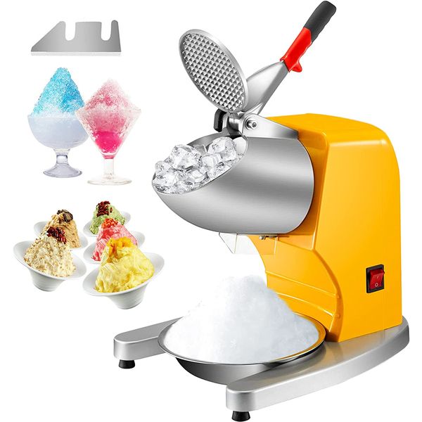 VEVOR Máquina de Raspadinha Industrial, Aço Inoxidável, 95 kg, h, 110V, 300W, Amarelo