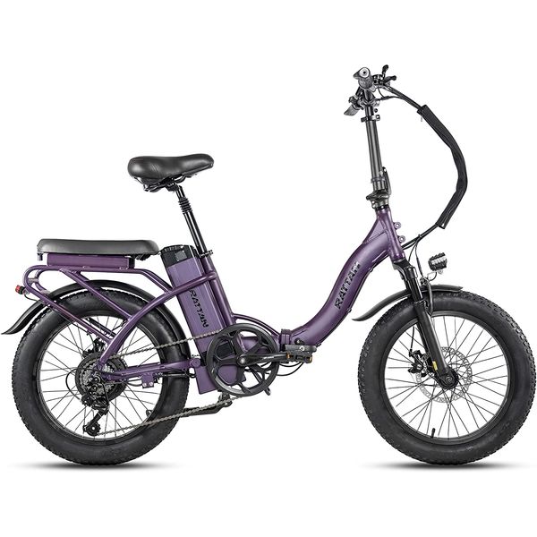 Rattan Bicicleta Elétrica Motorizada 7 Velocidades e 3 Modos, 500W, Roxa