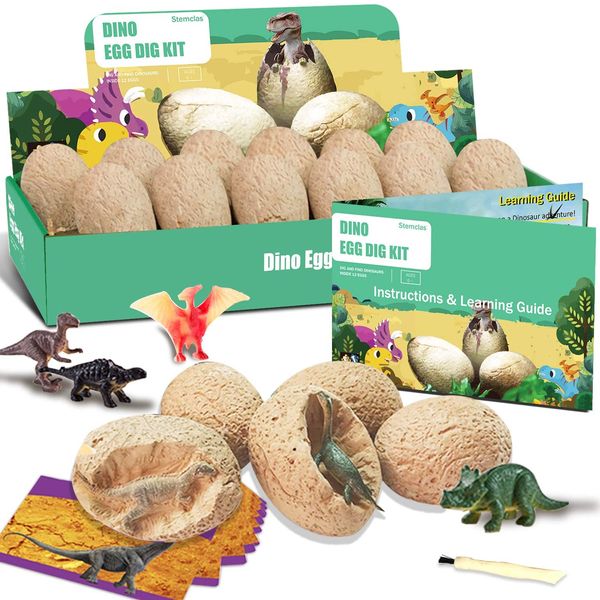 Stemclas Kit de Escavação de Cristais para Crianças de 6 anos ou mais