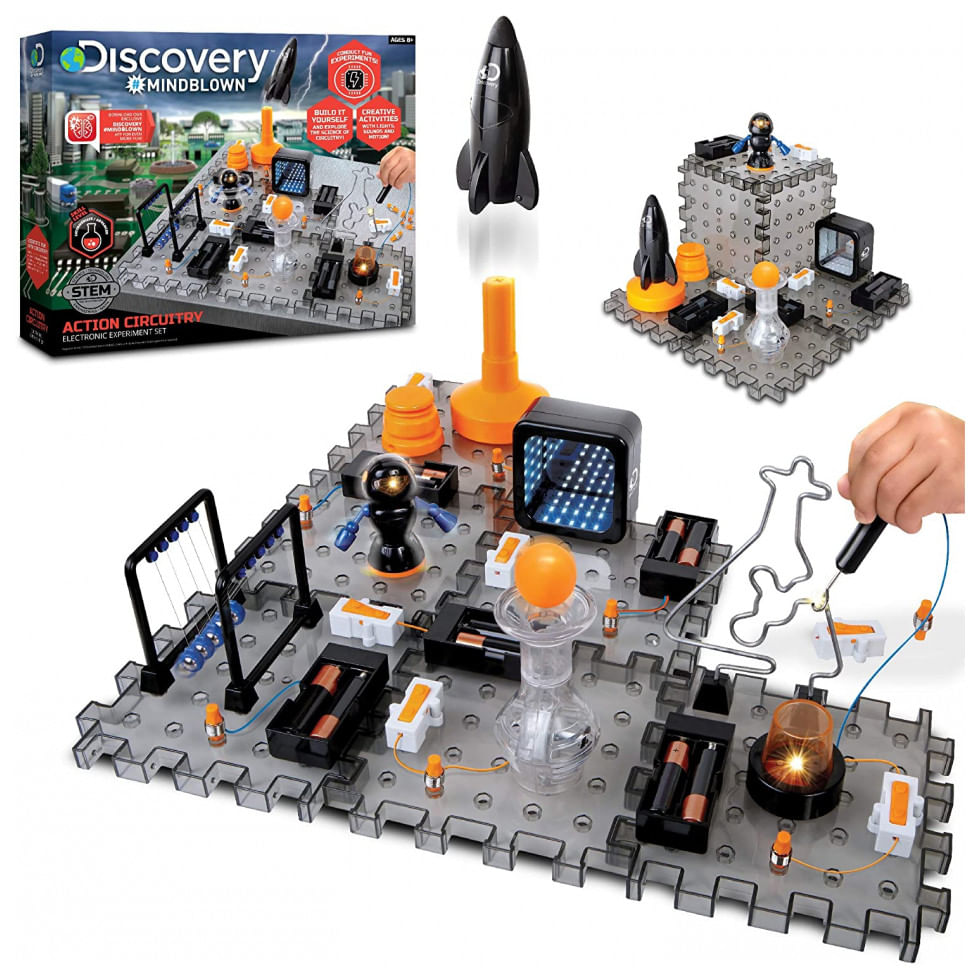 Kit de Brinquedos de Engenharia Luzes, Sons e Movimentos para Crianças, DISCOVERY KIDS, Cinza