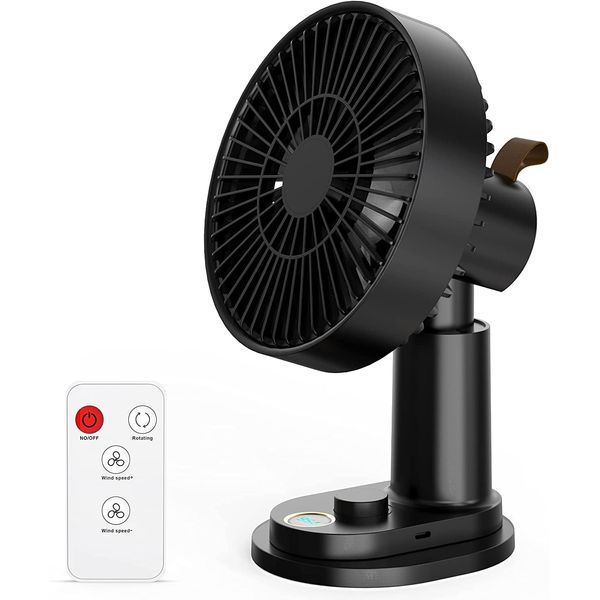 Ruinuokai Ventilador de Mesa com 19 Velocidades e Controle Remoto, 110V, Preto