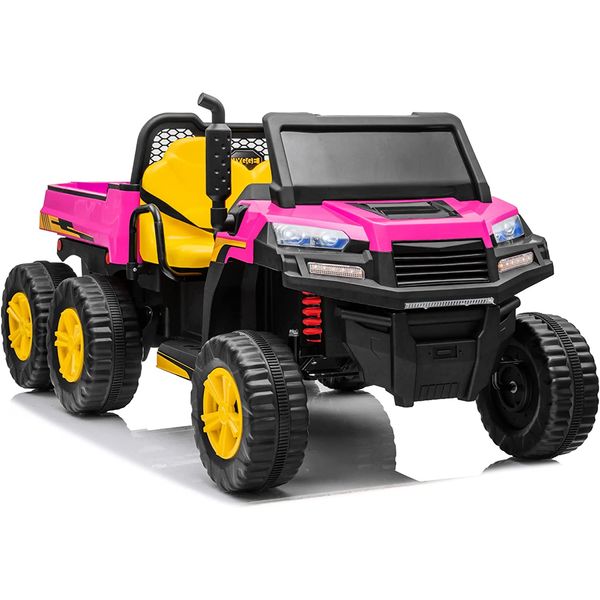 Sopbost Caminhão Elétrico 1 Assento 12V, com Luzes de LED, MP3, Rosa