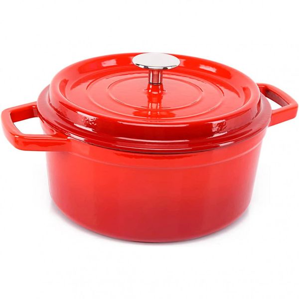 Plus externo A1 3QT Panela de Ferro Fundido 3L Pré Temperada, com Alça de Metal