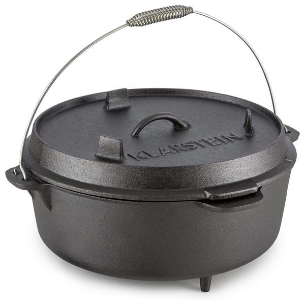 KLARSTEIN Panela de Ferro Fundido 6L Pré Temperada, com Alça de Metal