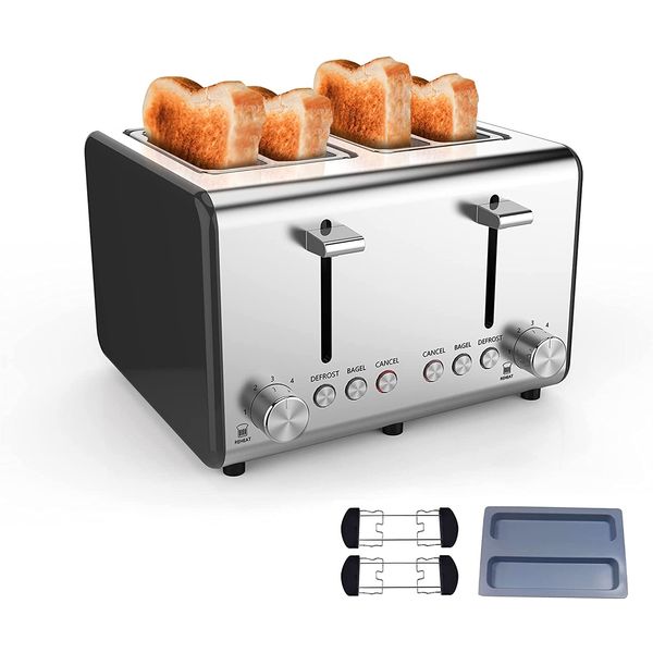 Canbrake Torradeira Elétrica de 2 Fatias com 6 Níveis de Tostagem e Função Bagel, 110V, 750W, Azul