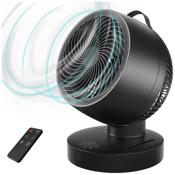 Outera Ventilador de Mesa Portátil com 6 Velocidades e 4 Modos Ajustáveis, 110V, 32W, Preto