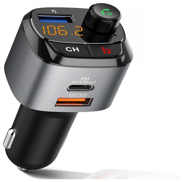 Adaptador Transmissor Veicular Bluetooth IMDEN Veicular, 3 Portas USB, Preto