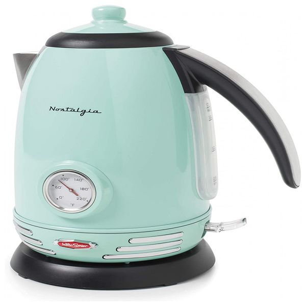 Nostalgia WK17AQ Retro Chaleira Elétrica 1.7L com Desligamento Automático, 110V, 1500W, Vermelha