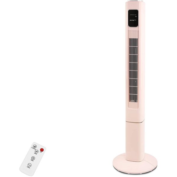 R.W.FLAME Ventildor de Torre com Controle Remoto e 3 Modos, 110V, Rosa