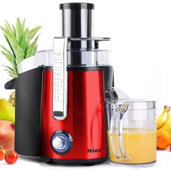 Hilax Centrifuga de Frutas 2 Velocidades, Aço Inoxidável, 110V, 700W, Preta