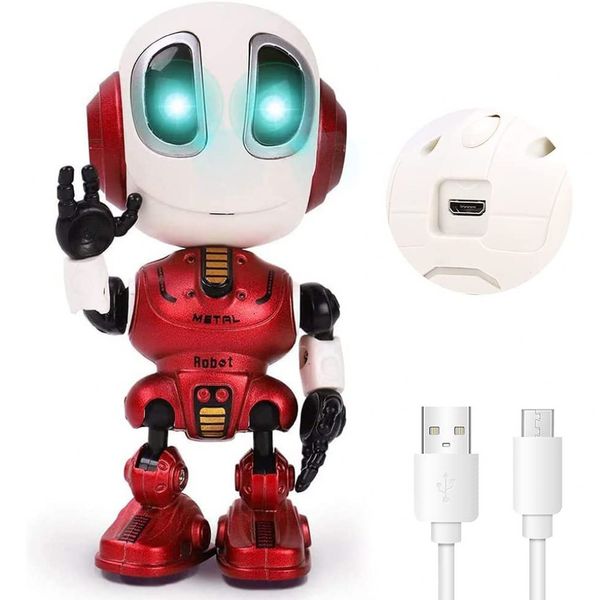 TTOUADY Robô Educativo Inteligente Eletrônico e Recarregável p, Crianças 3 Anos ou Mais, Vermelho