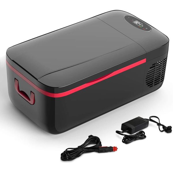 JoyTutus Mini Geladeira, Cooler Portátil Automotivo 12L, c, Controle de Temperatura, 60W, 12V, Preto