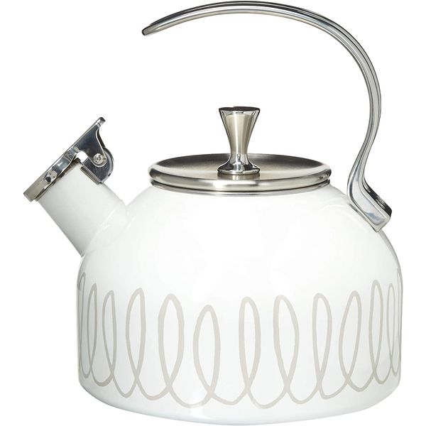 KATE SPADE Chaleira de Água com Apito, Capacidade 2.4L, Aço Inoxidável, Branca