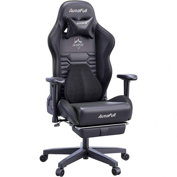 AutoFull Cadeira de Escritório Gamer Reclinável e Ergonômica com Apoio de Braço Ajustável, Azul