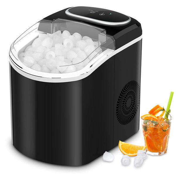 LifePlus Máquina de Gelo Automática Portátil até 11 kg de Gelo em 24h, 110V, Preta