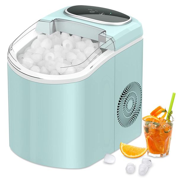 LifePlus Máquina de Gelo Automática Portátil até 11 kg de Gelo em 24h, 110V, Azul Turquesa