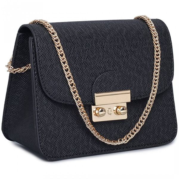 Tooysky Bolsa Feminina de Ombro com Corrente Dourada. Branca