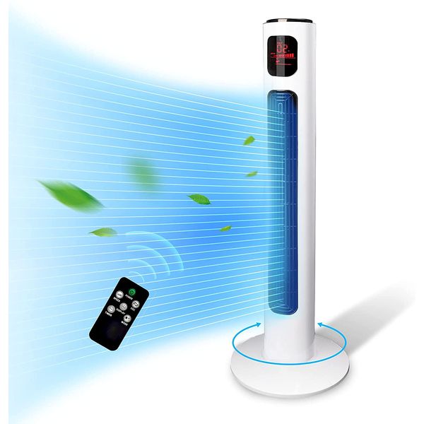 BEYOND BREEZE Ventilador de Torre Portátil, 3 Velocidades, Silencioso, c, Controle Remoto, 110V, 50W, Branco