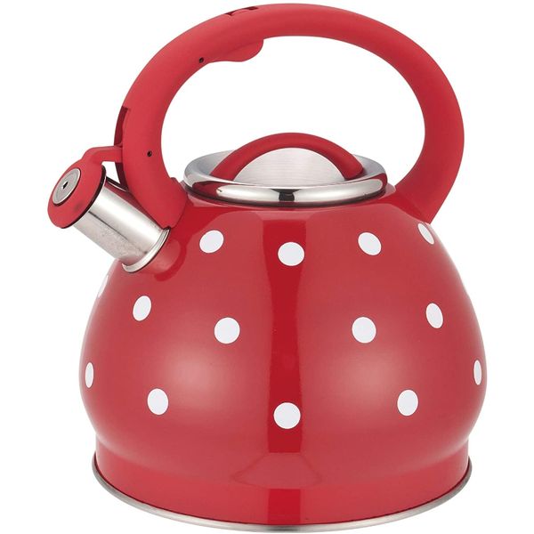 JStriker Chaleira 3.5L com Apito e Cabo ergonômico, Aço Inoxidável, Vermelha
