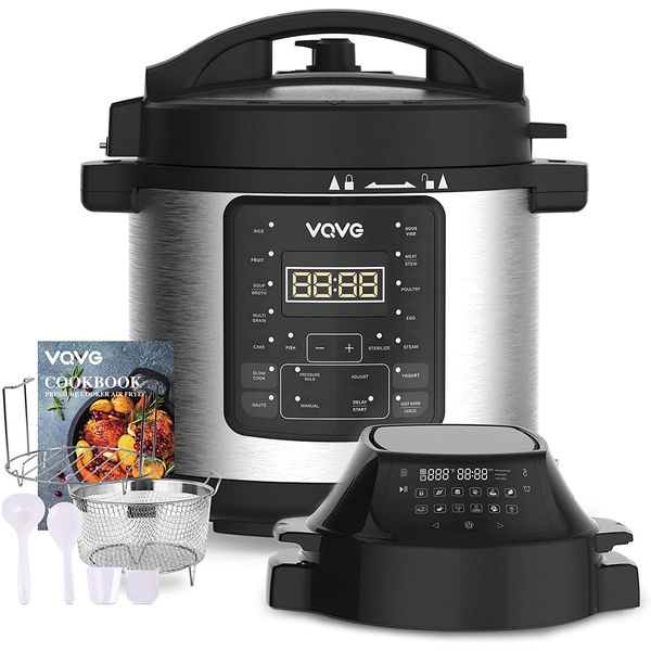 VQVG Panela de Pressão Elétrica Multifuncional de 5.6L com Painel Digital, 1500W, 110V