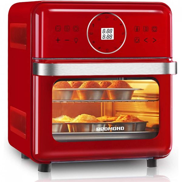REDMOND Air Fryer Fritadeira Elétrica, sem óleo, 12 em 1, c, controle de temperatura, e painel digital, 16L, 1700W, preta