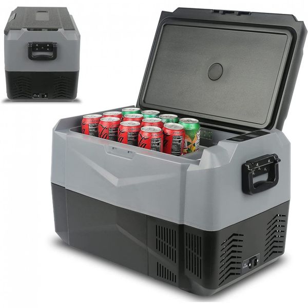 CHO Cooler Elétrico Portátil Capacidade 9L, AC, DC 110V, 12V com Tela LCD, Cinza