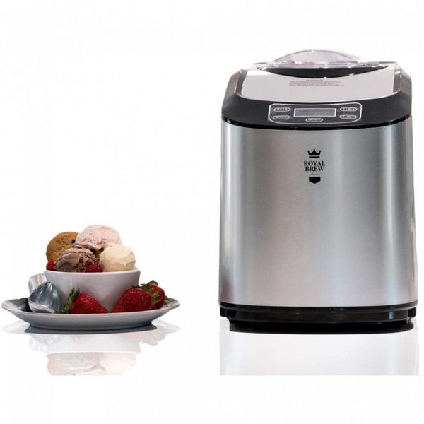 Royal Brew Máquina de Sorvete Automática, capacidade 1,4 L, 140W, 110V, c, painel LCD, aço inoxidável