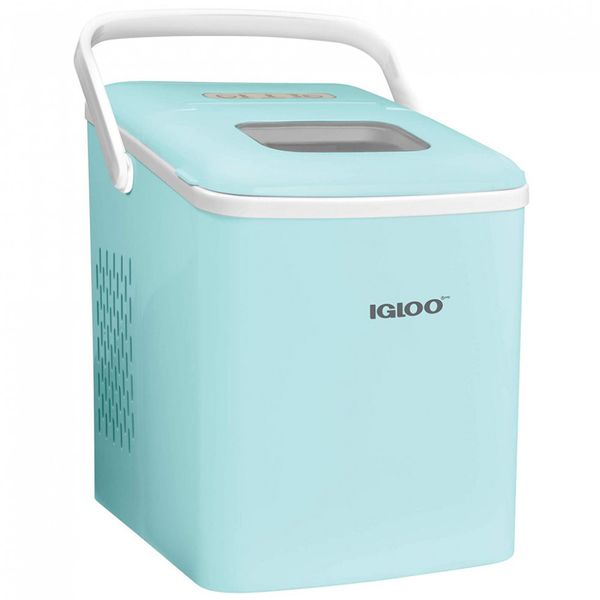 Máquina de Gelo Igloo, Portátil, Autolimpante, Produz 12kg, Dia, 9 Cubos, 7 min, Prata, Branco 110V