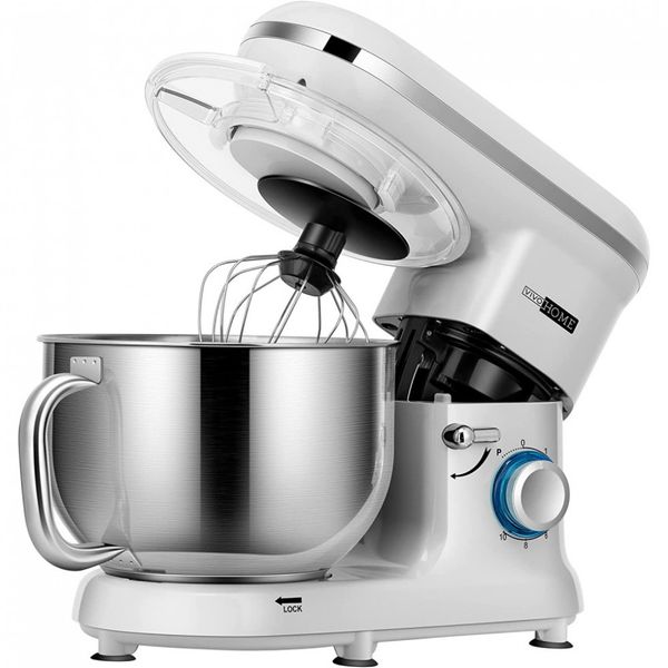 VIVOHOME Batedeira, Mixer, 650W 6 Velocidades 6L Prata 110V