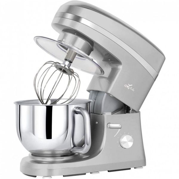 Litchi Batedeira 6 Velocidades 650W Com Tigela de Aço Inoxidável 5L Prata 110V