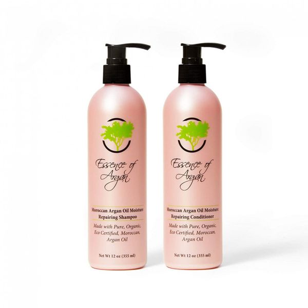 Shampoo e Condicionador de Óleo de Argan Marroquino Essência 100 Pura Homens e Mulheres 355ml