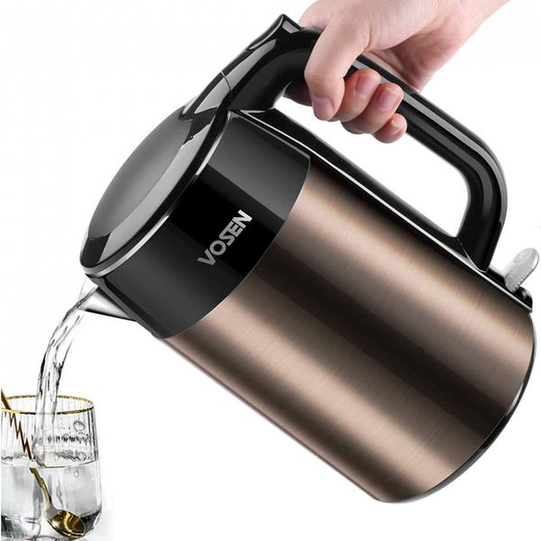 VOSEN Chaleira Elétrica, Aço Inoxidável , 1000 watts, 0,8L, Preto Fosco 110V