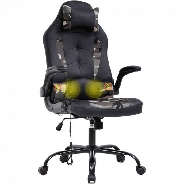 Cadeira Gamer BestOffice, Ergonômica, Com Massagem, Couroe PU, 360 Graus, Vermelho