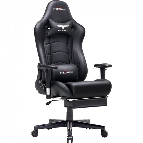 Cadeira Gamers Ficmax, Ergonômica, Reclinável, Com Massagem, 360 Graus, Preto