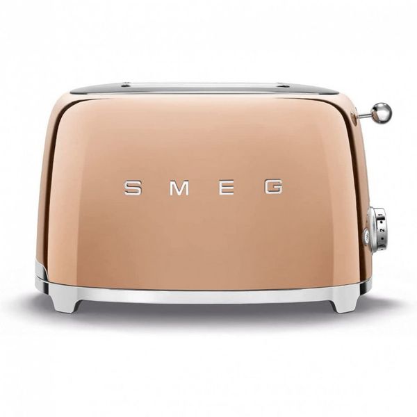 Torradeira Elétrica Smeg, 2 Fatias, Aço Inoxidável, Rose Dourado 110V