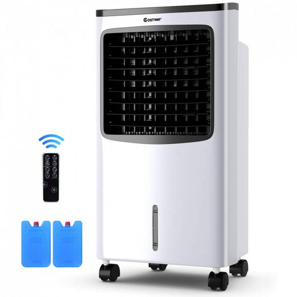 Climatizador de Ar COSTWAY, 3 Velocidades, Controle Remoto, Branco 110V