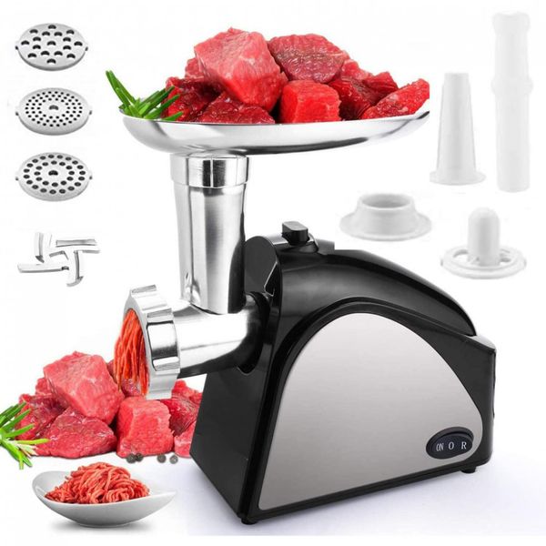 Moedor Elétrico de Carne Tinfancy, 2.000 W Max., Aço Inox, Preto 110V