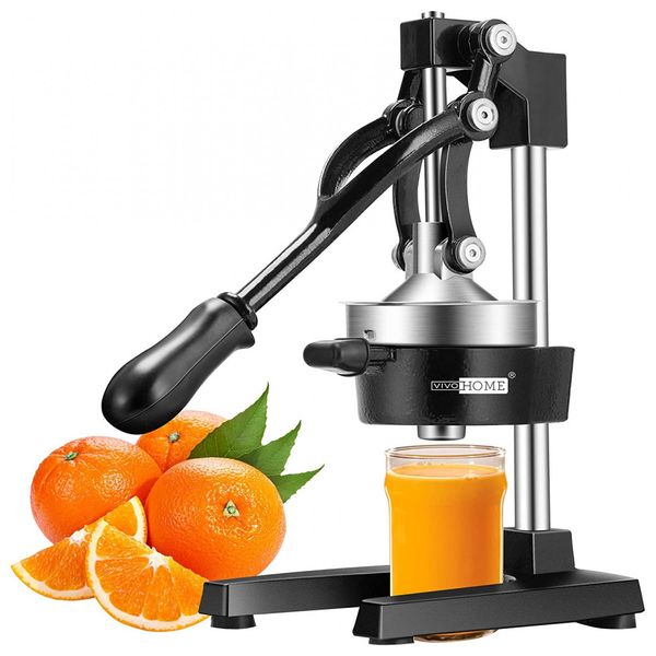 VIVOHOME Espremedor de Sucos Industrial, Manual de aço inoxidável, dourado