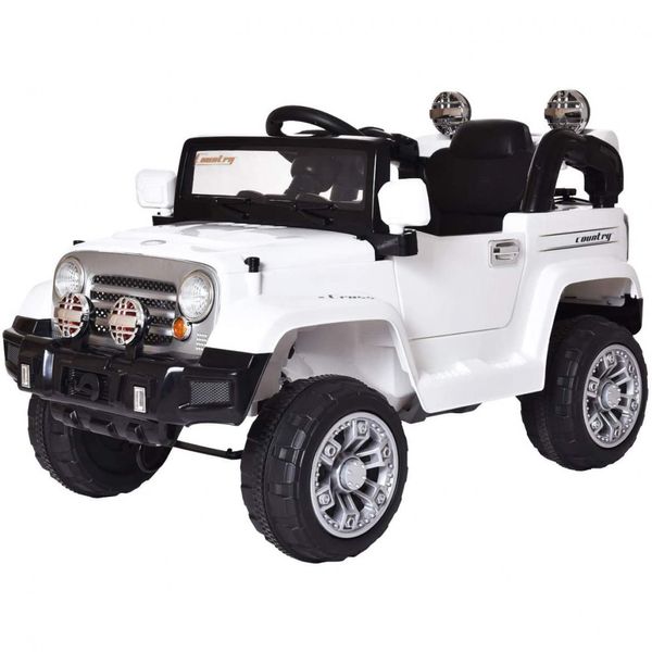 TOBBI Carrinho, Carro Elétrico, 1 lugar, 12V, c, controle remoto, USB MP3, 3 km, h, 2 a 6 anos, Branco