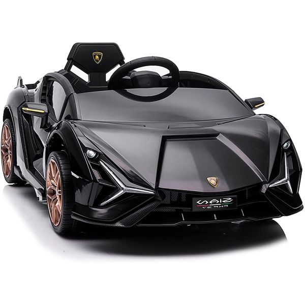 TOBBI Carrinho, Carro Elétrico Lamborghini, 1 lugar, 12V, c, controle remoto, USB MP3, 3 km, h, 2 a 6 anos, Preto