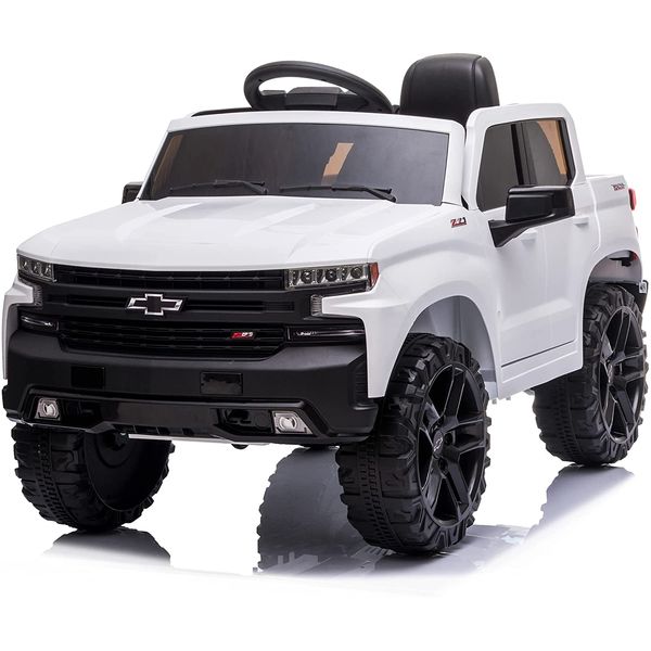 Kidzone Carrinho, Carro Elétrico 12V Recarregável, MP3, Bluettoth, Luz LED, 1 assento, Branco