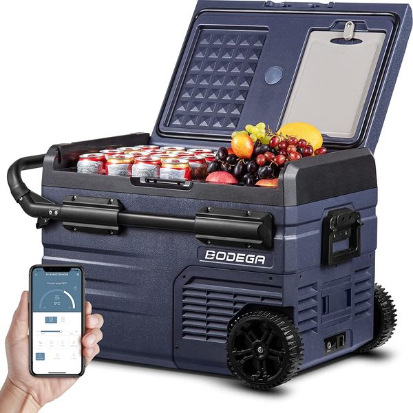 BODEGA Frigobar, Cooler Elétrico Automotivo Portátil 35L, Bivolt, 60W, Preto