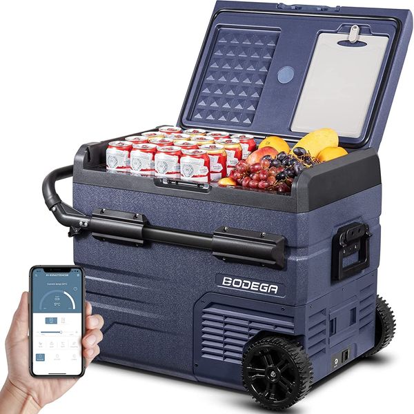 BODEGA Frigobar, Cooler Elétrico Automotivo Portátil 45L, Bivolt, 60W, Preto