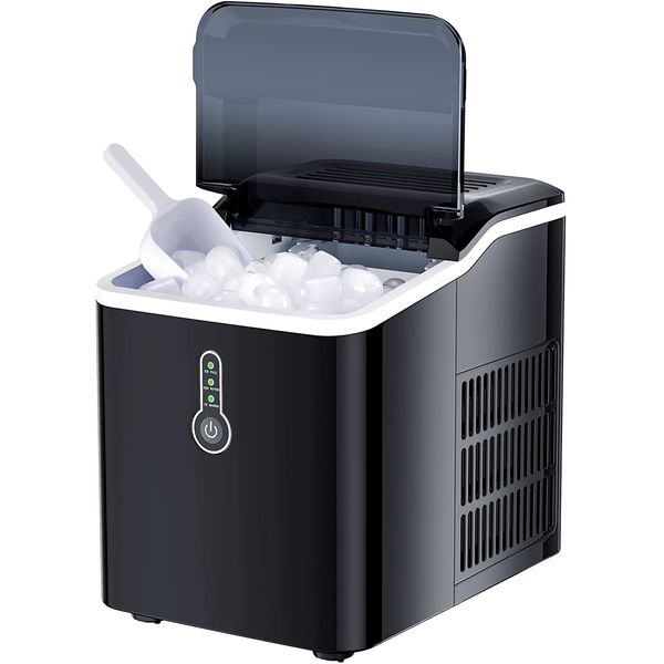 KINGSWERE Máquina de Gelo Automática Portátil até 11 kg de Gelo em 24h, 110V, Preta