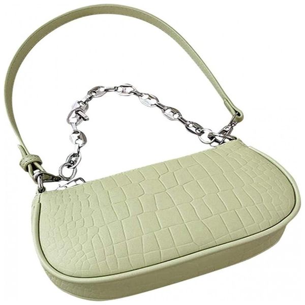 AOUTLE Bolsa Feminina de Ombro Retro, Couro Sintético, Preta
